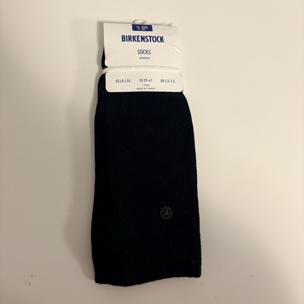 Birkenstock‎ Footbed Comfort Sole Socks Black Woman Size US L8-L10